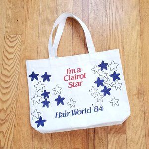 Vintage Clairol Totebag Hair World 1984 Canvas Tote Bag I'm a Clairol Star
